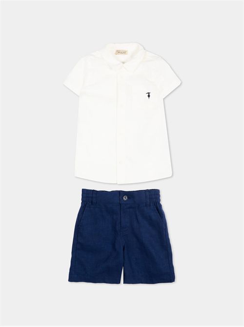 Completo elegante bianco blu TRUSSARDI JEANS | TIP26158CL/4SWHITE/BL.E